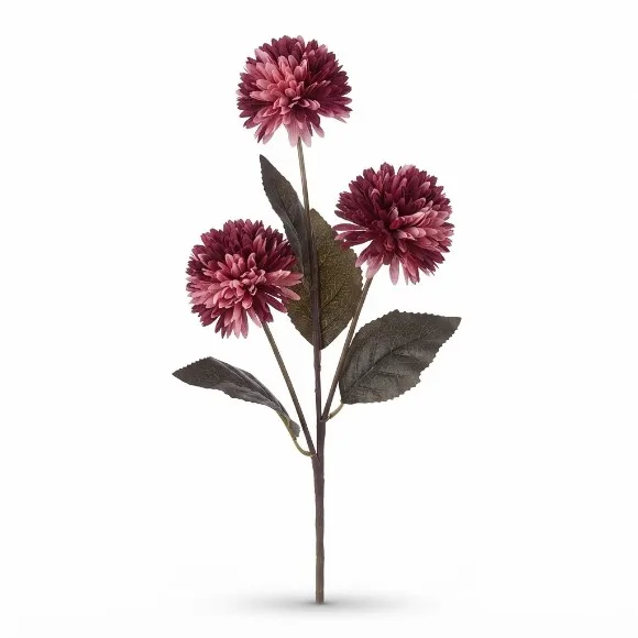 The Florist Maroon Artificial Rubber Flower on Stick - FL96