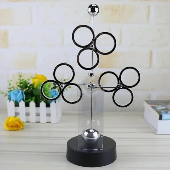 Three-Circle Perpetual Motion Apparatus Newton Pendulum Creative Newtons Cradle Miniature Model Ornaments Home Decor
