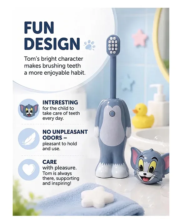 Tom & Jerry Toothbrush Disney Zootopia Scalable Toothbrush Cute Nick Judy Anime Figures Transformable Soft Bristled Toothbrush Fine Bristled Kids