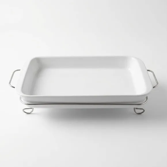 Touch Wood Ceramic Rectangular Serving Dishes with Stand thumbnail 2