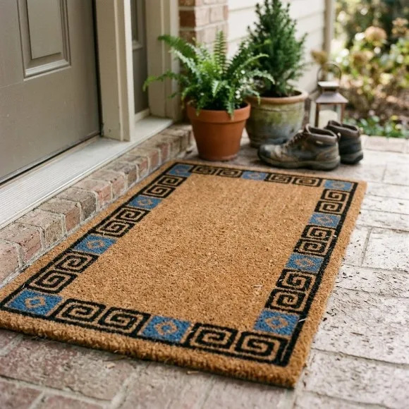 Touchwood Coconut Coir Mats 20mm Border 50x80cm Heavy Duty Indoor and Outdoor Mats