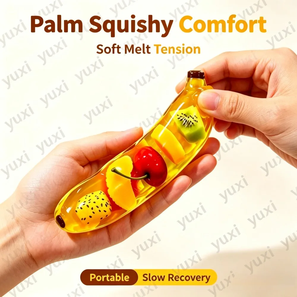 Transparent Banana Squeeze Toy Slowly Rising Toy Finger Toy