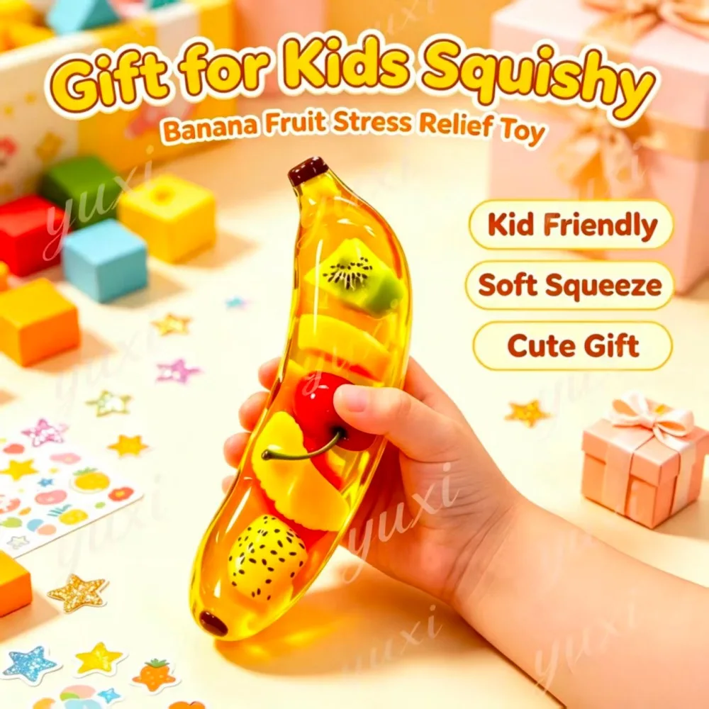 Transparent Banana Squeeze Toy Slowly Rising Toy Finger Toy