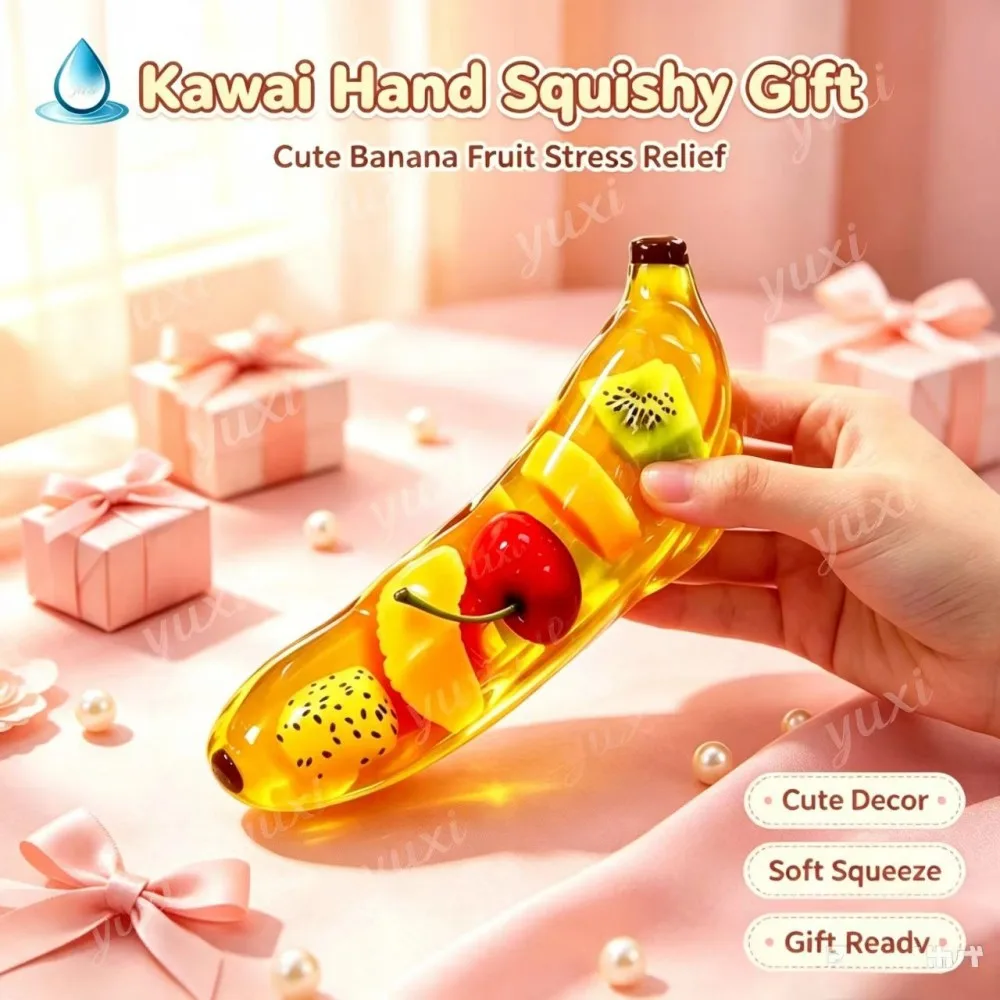 Transparent Banana Squeeze Toy Slowly Rising Toy Finger Toy