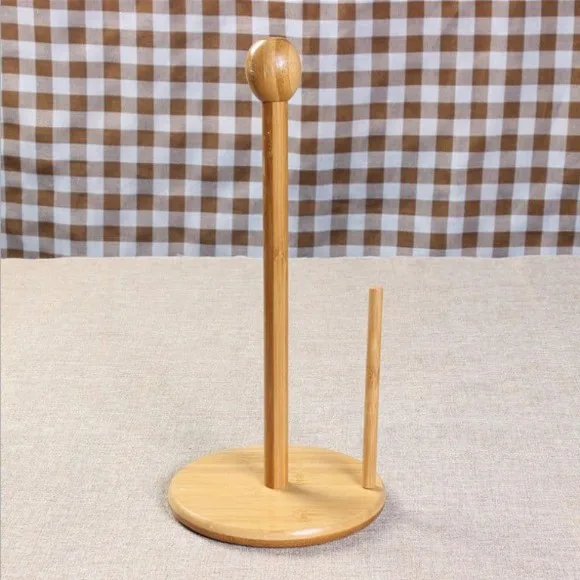 Vertical Bamboo Wood Tissue Holder