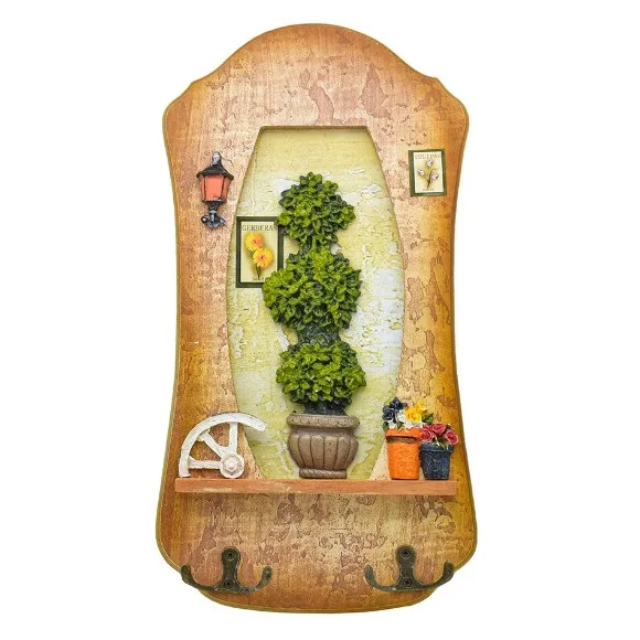 Wall Hanging Keys Holder Wooden 4 Hook
