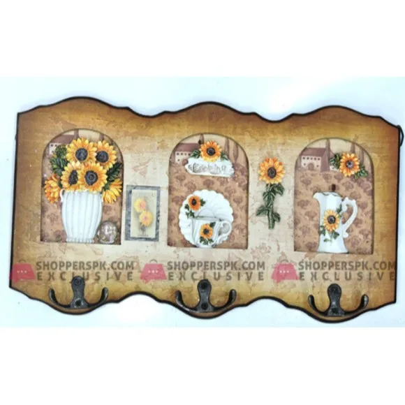 Wall Hanging Keys Holder Wooden 6 Hook