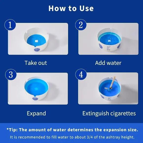 Water-Activated Disposable Foam Ashtray Pack of 25