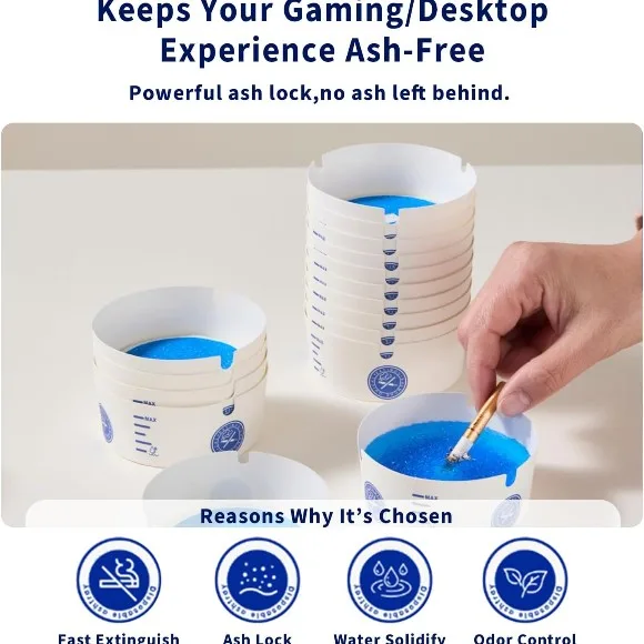 Water-Activated Disposable Foam Ashtray Pack of 25