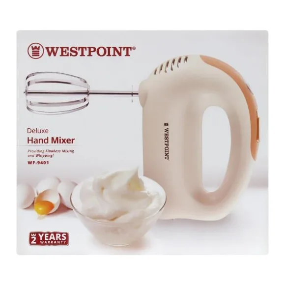 Westpoint WF-9401 - Deluxe Hand Mixer - Providing Flawless Mixing and Whipping OffWhite