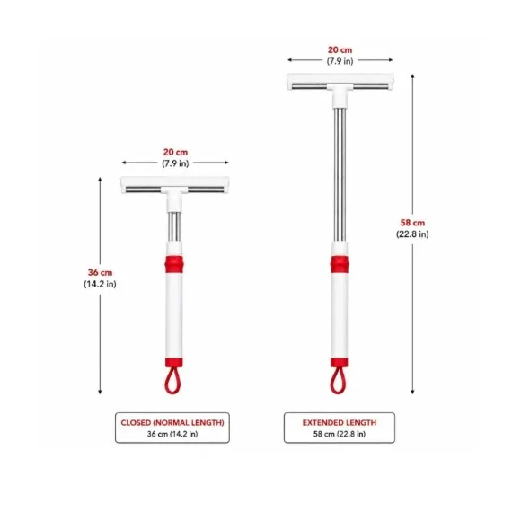 Window Glass Cleaner Wiper With Extendable Handle