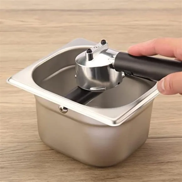 Wood Edge New Style Stainless Steel Coffee Residue Slag Pot Knock Box