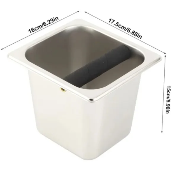 Wood Edge New Style Stainless Steel Coffee Residue Slag Pot Knock Box