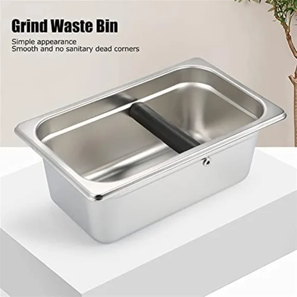 Wood Edge New Style Stainless Steel Coffee Residue Slag Pot Knock Box