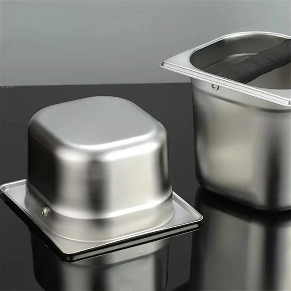 Wood Edge New Style Stainless Steel Coffee Residue Slag Pot Knock Box