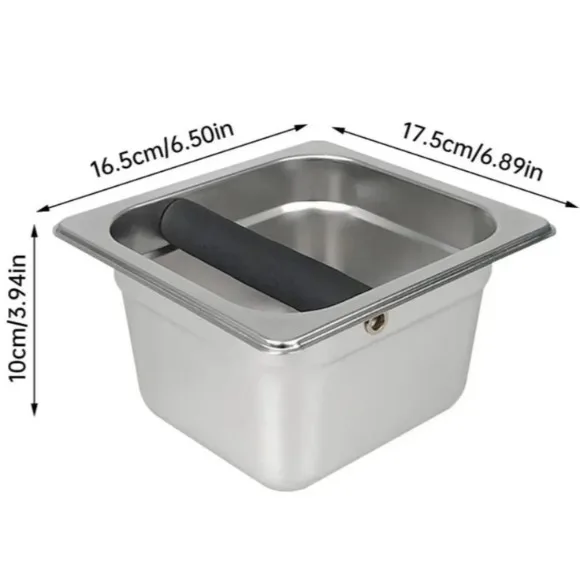 Wood Edge New Style Stainless Steel Coffee Residue Slag Pot Knock Box