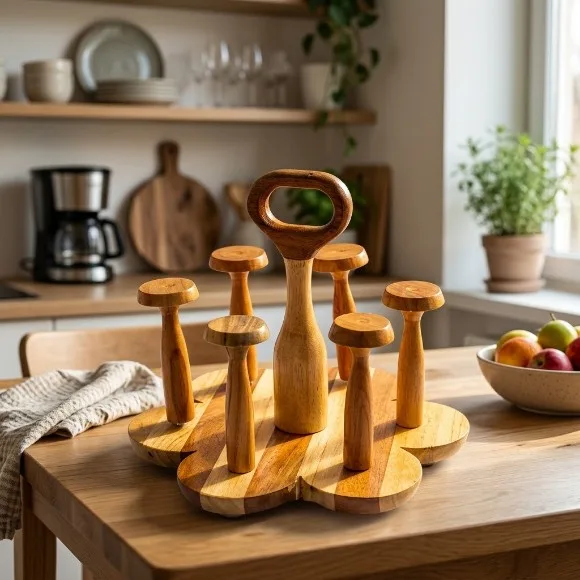 Wooden Glass Stand