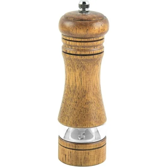 Wooden Pepper Mill Adjustable Ceramic Rotor Manual Pepper Grinder