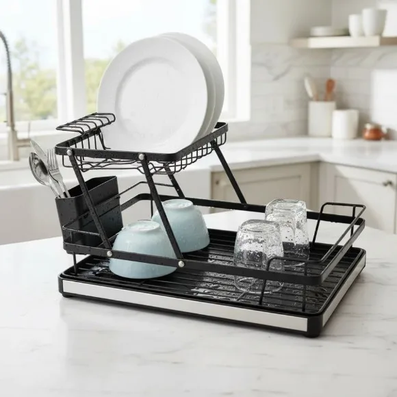 Metal Dish Rack Black