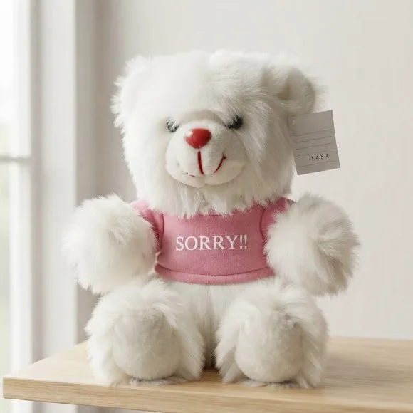 ZiQi Teddy Bear pink Sorry T-shirt 10 Inch
