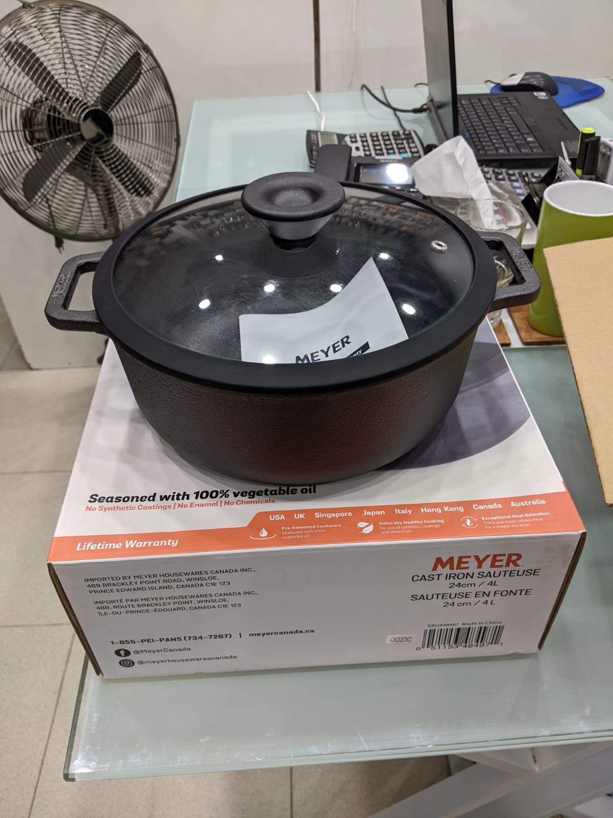 Meyer Pre-Seasoned Cast Iron Dutch Oven, Biryani Pot, Cast Iron Casserole  With Heavy Bottom, Cooking Pot With Lid, Biryani Pot Induction Bottom, Stew  Pot